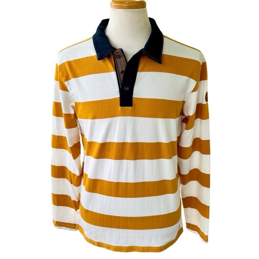 Luhta (Sweden) Rugby Shirt. Size EU(XL)/US Large. Gold/White.